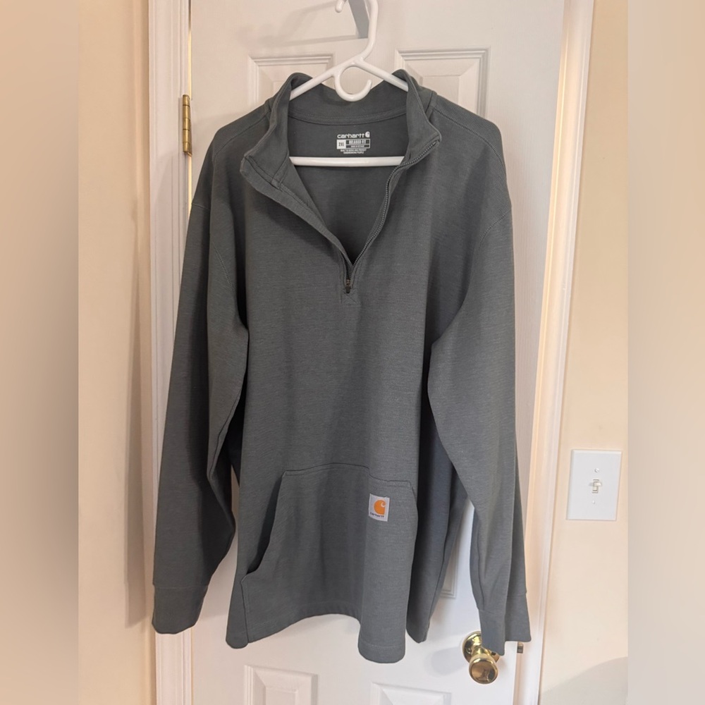 Carhartt Relaxed Fit Heavyweight Longsleeve 1/2 Zip Thermal Shirt sz:2XL
